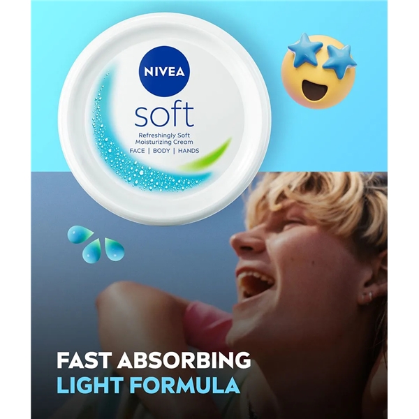 Nivea Soft Moisturizing Cream - Face Body Hand (Bild 4 von 5)