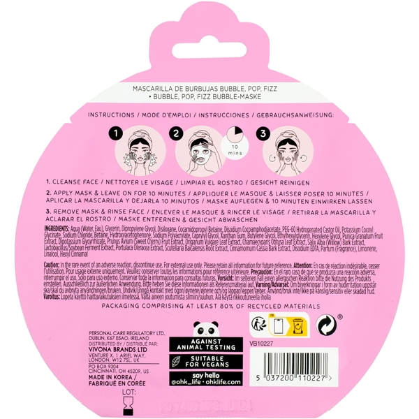 Oh K! Bubble, Pop, Fizz Bubble Mask (Bild 2 von 3)